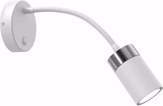 Aplique de pared LED orientable Joker Milagro en metal blanco y cromo para GU10