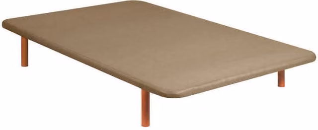 Base tapizada AZNAR con malla 3D reforzada y estructura metálica, color beige, An/P/Al: 135 x 190 x 31 cm