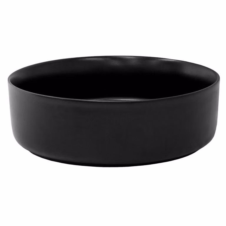 Lavabo de sobremesa redondo ML-Design en cerámica negra con An/P/Al: 36 x 12 x 12 cm