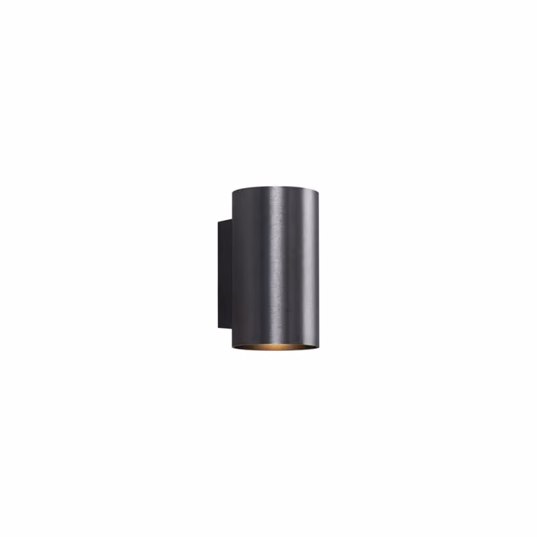 Aplique de pared moderno Qazqa redondo en color bronce y gris con 2 luces para bombillas GU10