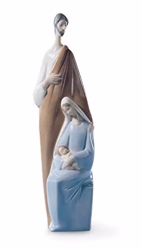 Figura de porcelana Nacimiento Grande de Lladró en colores azul, marrón y multicolor para decoración navideña y religiosa
