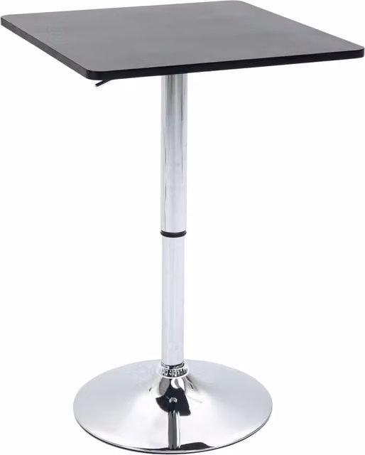 Mesa de pedestal NORTHIX con superficie giratoria y altura ajustable en color negro y plata, An/P/Al: 60 x 60 x 93 cm