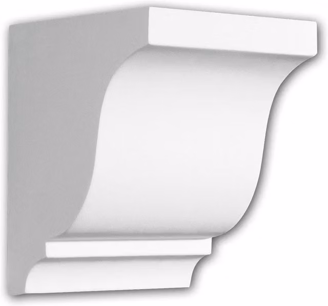 Ménsula decorativa clásica Profhome 119003 blanca con acabado adhesivo de madera y plástico