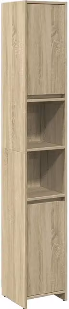 Armario de baño moderno Helloshop26 con puertas batientes en madera de roble, An/P/Al: 30 x 30 x 183,5 cm