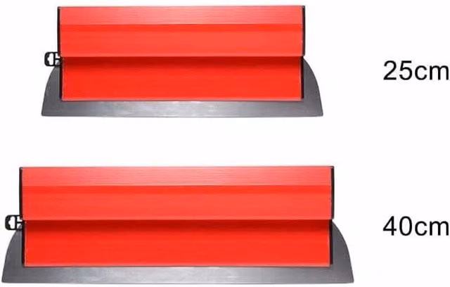 Espátulas de acero inoxidable Ulisem para enlucido y alisado de paredes con agarre antideslizante, color rojo, de 25 cm y 40 cm