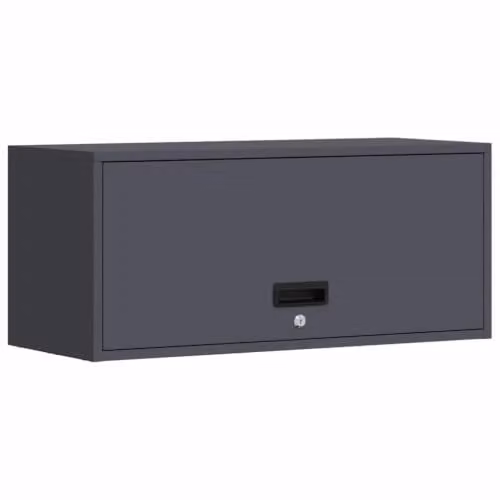 Armario de pared moderno Helloshop26 para almacenamiento de garaje en acero antracita, An/P/Al: 80 x 33 x 35 cm