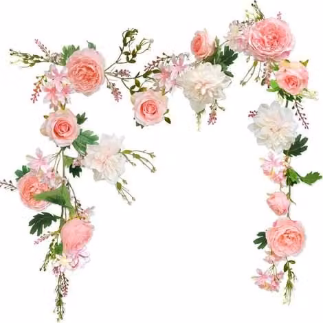 Guirnalda de flores de peonía artificial rosa EAEILWF de 180 cm para decoración de bodas, jardín y hogar