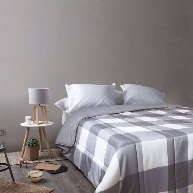 Edredón reversible Génova Velfont para adultos en color gris
