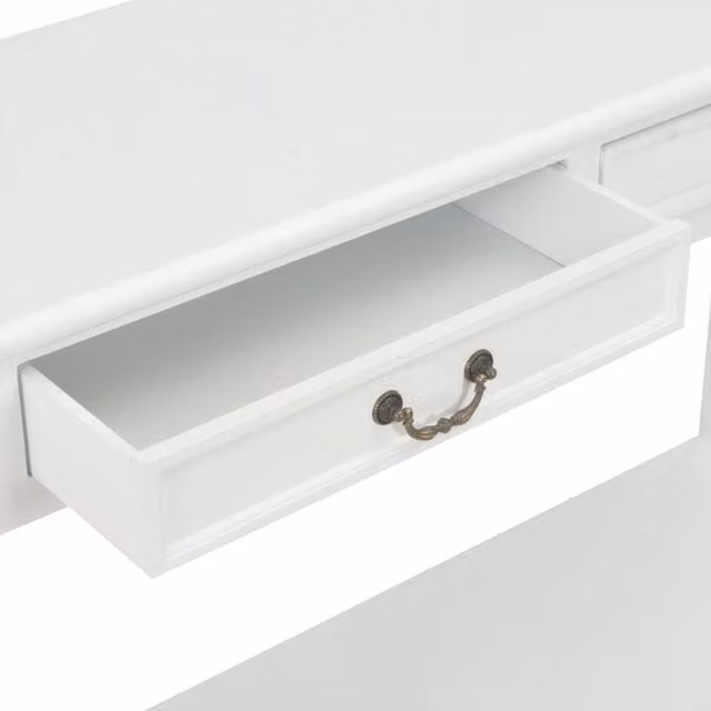 Mesa consola de madera vidaXL en color blanco, estilo clásico, An/P/Al: 110 x 35 x 80 cm
