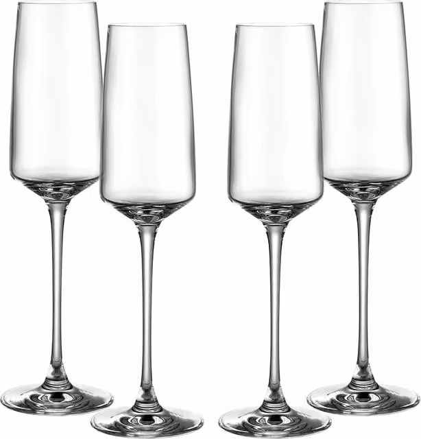 Juego de 4 copas de champán Calais de El Corte Inglés en cristal transparente