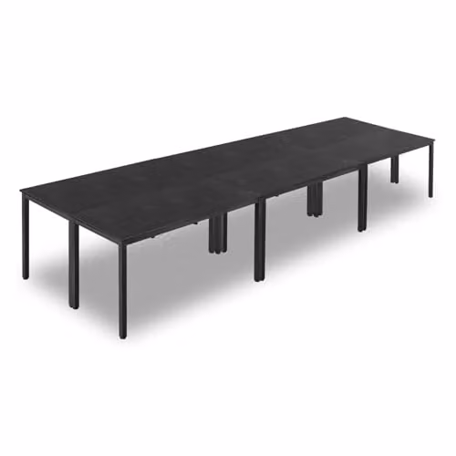 Set de 6 mesas de conferencia VEVOR combinables para 16 personas, diseño rectangular moderno en color negro, An/P: 140 x 60 cm