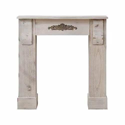 Chimenea decorativa de madera Mobili Rebecca en color gris estilo shabby chic An/P/Al: 98 x 97 x 22,5 cm