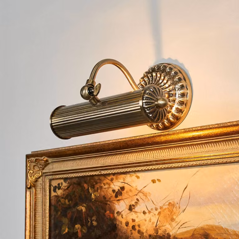 Aplique de pared Lindby Joely en metal color oro y latón, regulable, con casquillo E14, Diámetro: 25 cm