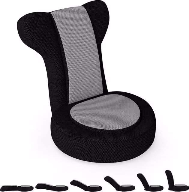 Silla de suelo ajustable NORTHIX con reposacabezas y reposabredos en color gris