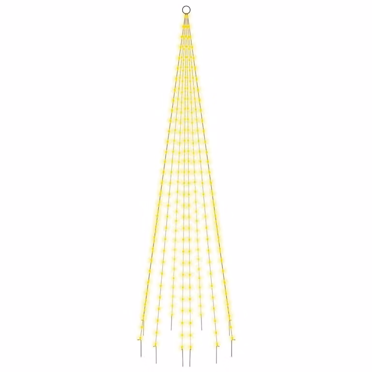 Árbol de Navidad LED vidaXL con 310 luces blanco cálido y asta de bandera de 300 cm