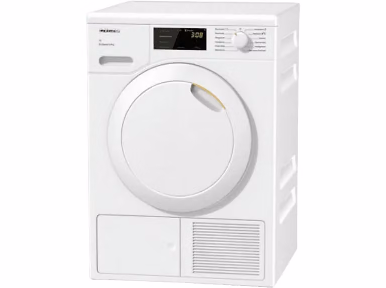 Secadora de bomba de calor Miele de 8 kg, color blanco, carga frontal y eficiencia A++