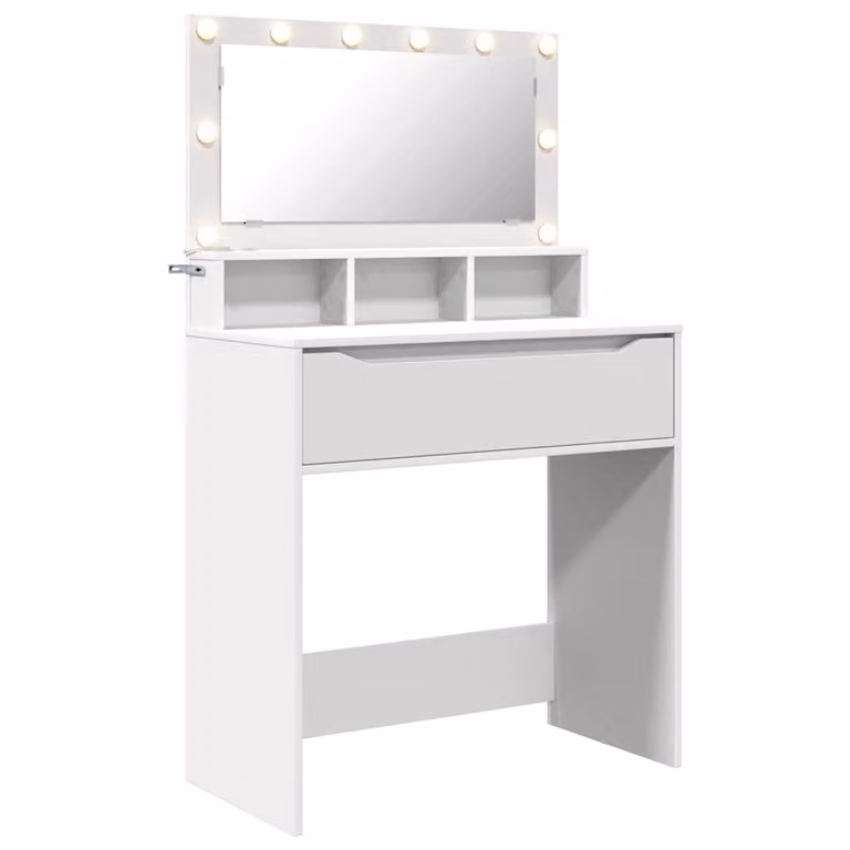 Mesa de tocador moderna vidaXL para dormitorio en color blanco, An/P/Al: 80 x 39,5 x 135 cm
