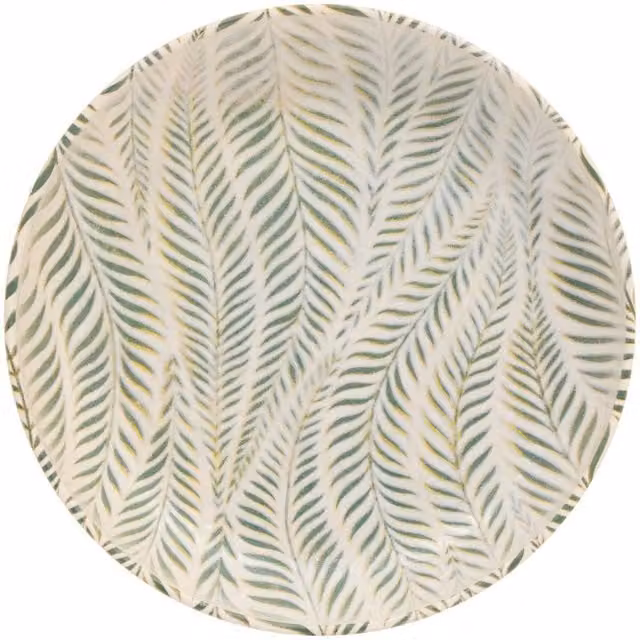 Plato hondo de sopa Gina Plato floral de cerámica verde de Atmosphera, Diámetro: 22 cm