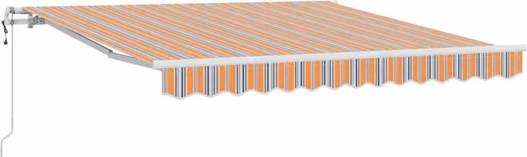 Toldo retráctil Syfax multicolor con brazos plegables de aluminio y tela de poliéster, An/P: 350 x 250 cm