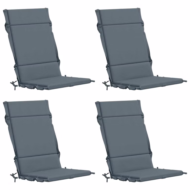 Set de 4 Cojines para Sillas de Respaldo Alto vidaXL GEMERT en Poliéster, Colores Azul y Gris