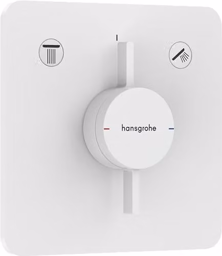Grifo de ducha empotrado Hansgrohe DuoTurn Q monomando con 2 funciones de pulverización en blanco mate