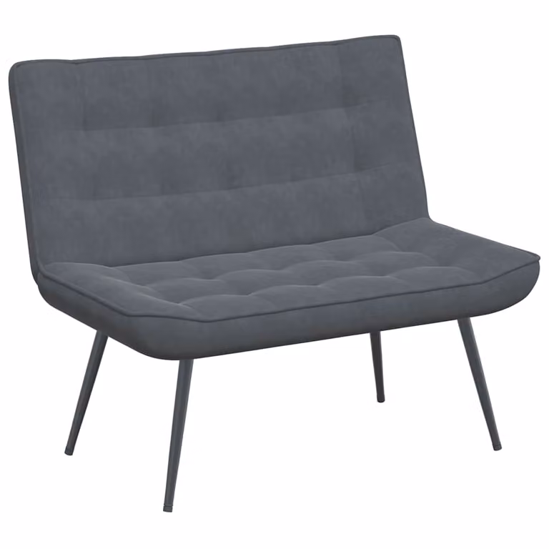 Banco de terciopelo gris vidaXL An/P/Al: 110 x 74 x 84 cm