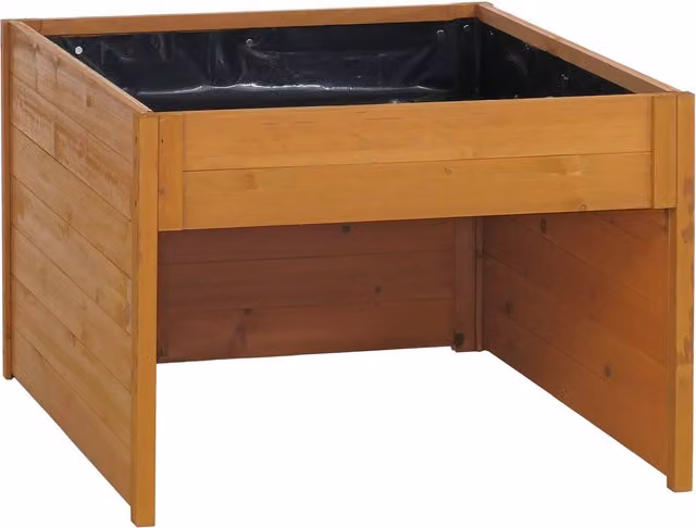 Garaje para cortacésped automático con jardinera HHG-078 de madera color marrón, An/P/Al: 50 x 70 x 80 cm