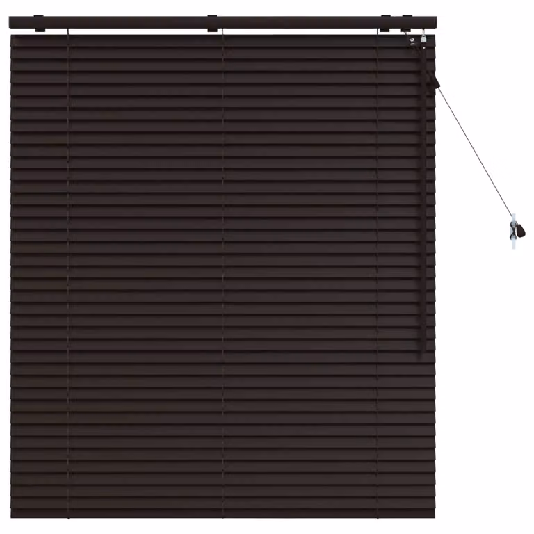 Persiana veneciana de madera vidaXL en marrón oscuro, An: 105 cm, Al: 130 cm, con lamas de 35 mm