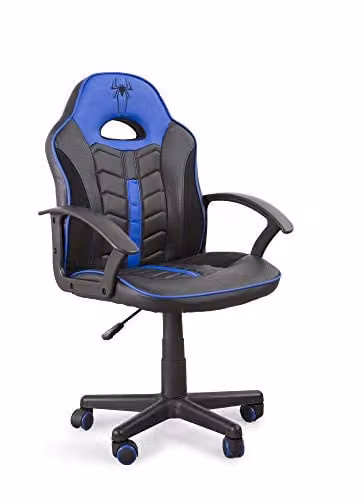 Silla Gaming Win Home Heavenly para niños, silla giratoria ergonómica con ruedas en azul y negro