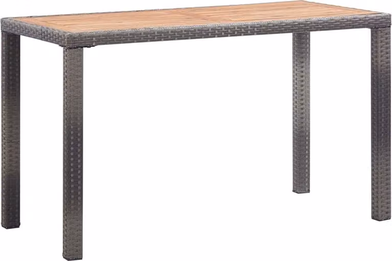 Mesa de jardín Syfax de madera de acacia maciza en colores gris y marrón, forma rectangular, An/P/Al: 123 x 60 x 74 cm