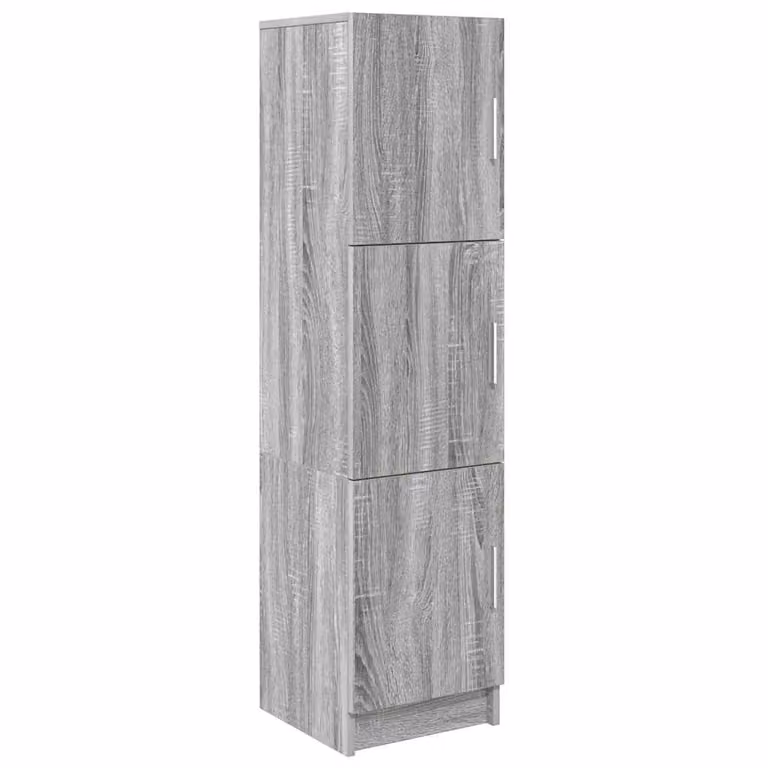 Aparador alto vidaXL Gris Sonoma con puertas batientes y estantes internos An/P/Al: 122.5 x 31.5 x 32 cm