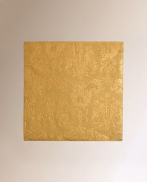 Pack de 16 servilletas de papel Jackie II de El Corte Inglés con diseño floral dorado para Navidad