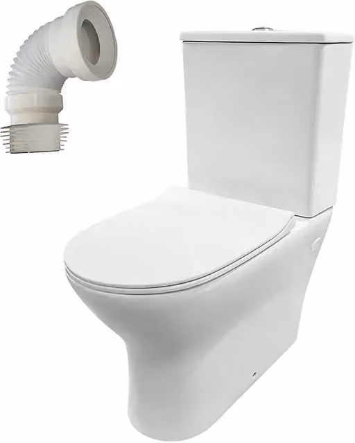 Pack de WC Inter 6 Artysan de cerámica blanca con diseño rimless, cierre suave y salida vertical para instalación suspendida