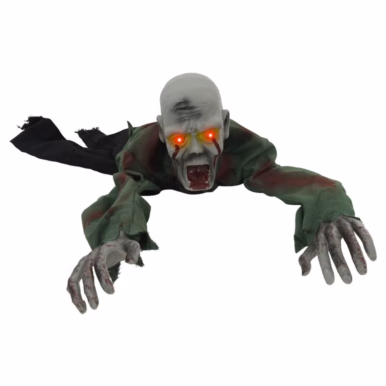 Figura decorativa Zombie rastreador de Halloween SPOOKA de vidaXL, color verde, An/P/Al: 110 x 50 x 21 cm