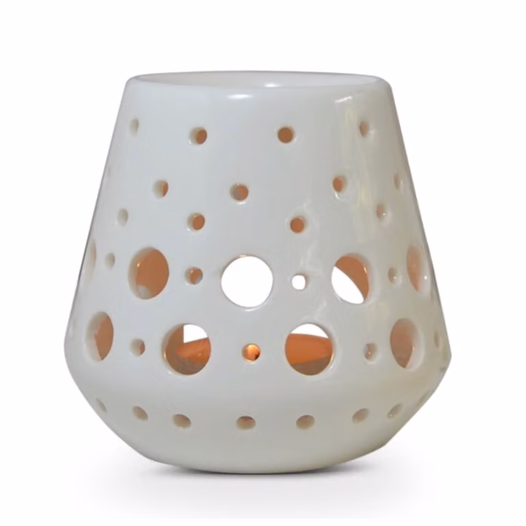 Quemador de perfume Zen'Arôme de cerámica blanca para tealight con diseño minimalista y redondo