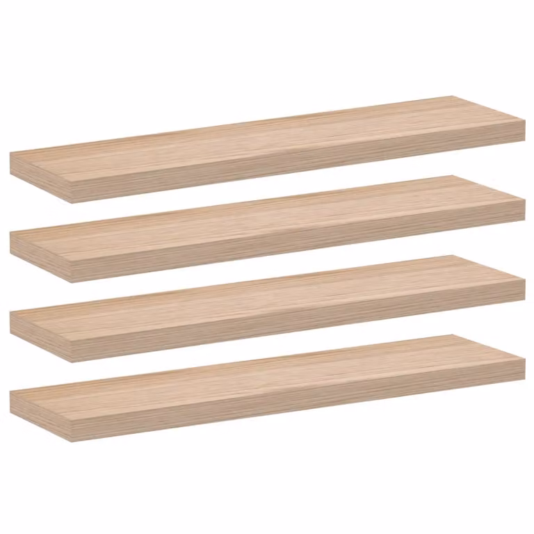 Set de 4 estantes flotantes vidaXL de madera de ingeniería color roble, An/P/Al: 90 x 23,5 x 4 cm