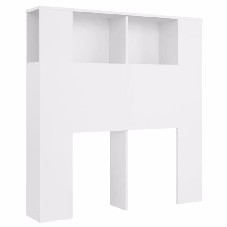 Cabecero de madera Maison Chic en color blanco con estante integrado para dormitorio An/P/Al: 100 x 18,5 x 104,5 cm