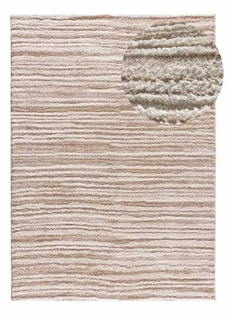 Alfombra de pelo largo con diseño geométrico beige Atticgo An/P: 120 x 170 cm