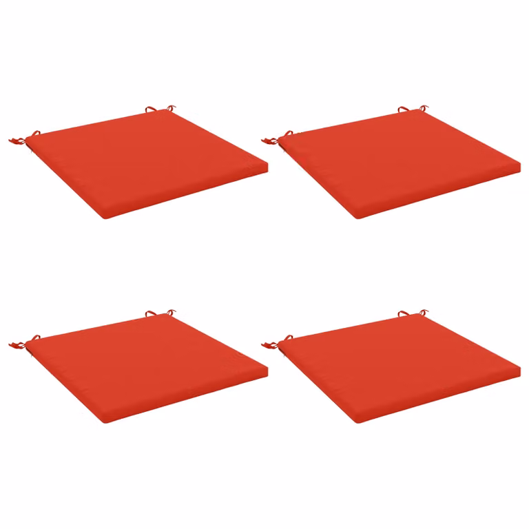 Set de 4 cojines de asiento SOEST vidaXL de poliéster rojo con funda extraíble y resistencia UV