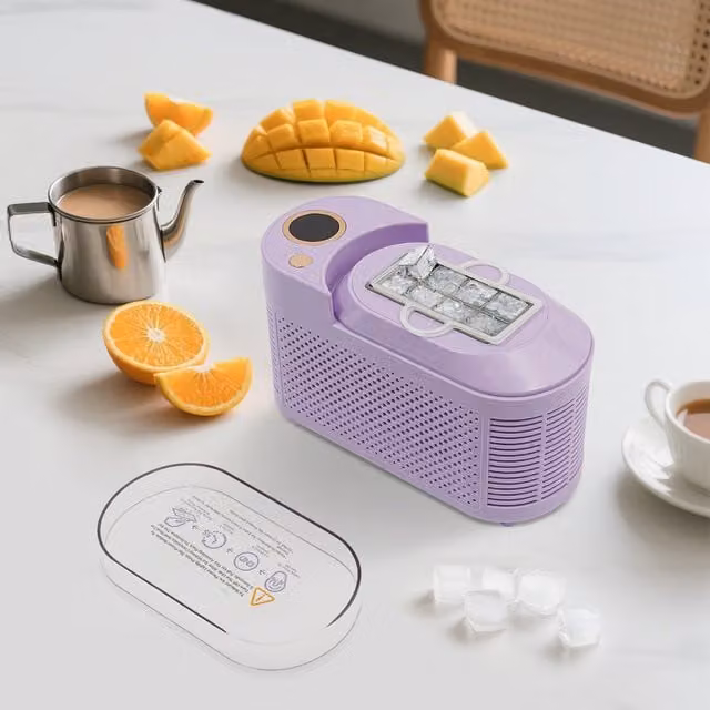 Máquina de hielo de encimera SANBOUSI de 8 cubos en color morado