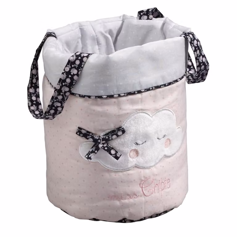 Cestas nido de tela de algodón Miss Fleur de Lune en color rosa para habitación infantil