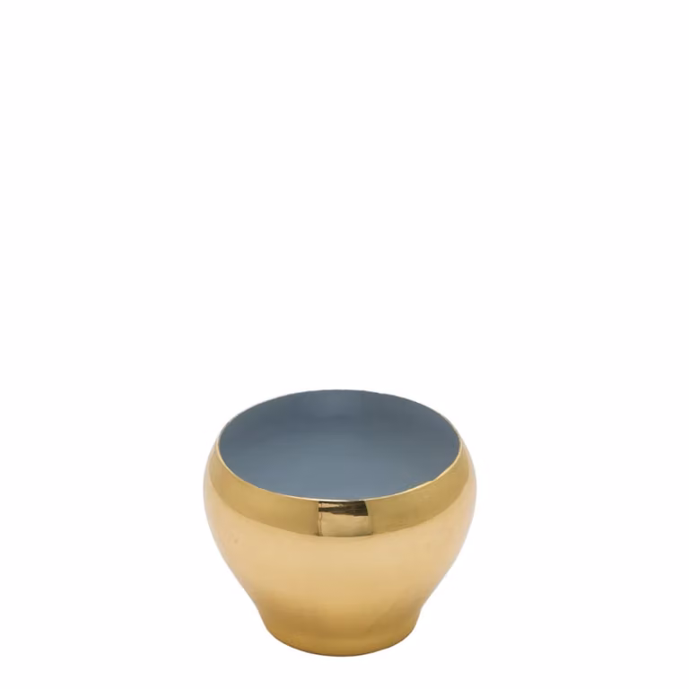 Portavelas decorativo Sia Deco de metal en color dorado y gris para tealight, Altura: 7 cm