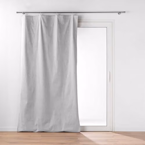 Cortina Douceur d'Intérieur gris con anillas, térmica y blackout, An/Al: 130 x 230 cm