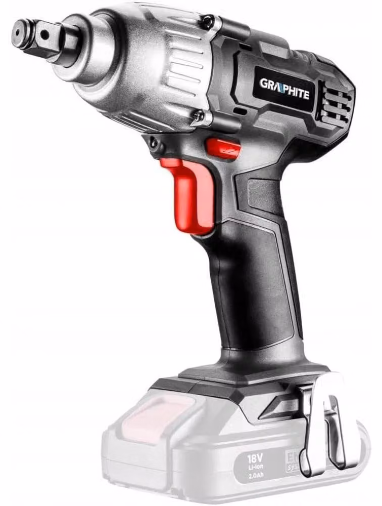 Atornillador de impacto Graphite negro con conexión de 1/2 pulgada, 2200 U/min y par de apriete de 180 Nm