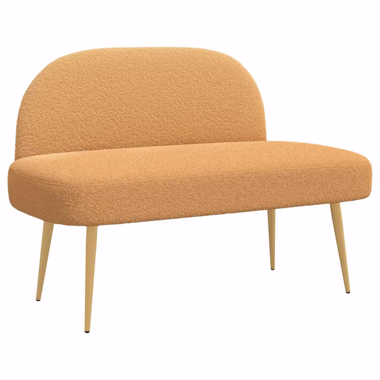 Banco tapizado con respaldo vidaXL en tejido bouclé beige An/P/Al: 110 x 60 x 76 cm