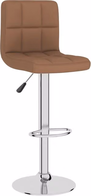 Set de 2 taburetes de cocina SYFAX en tela marrón y estructura metálica para comedor