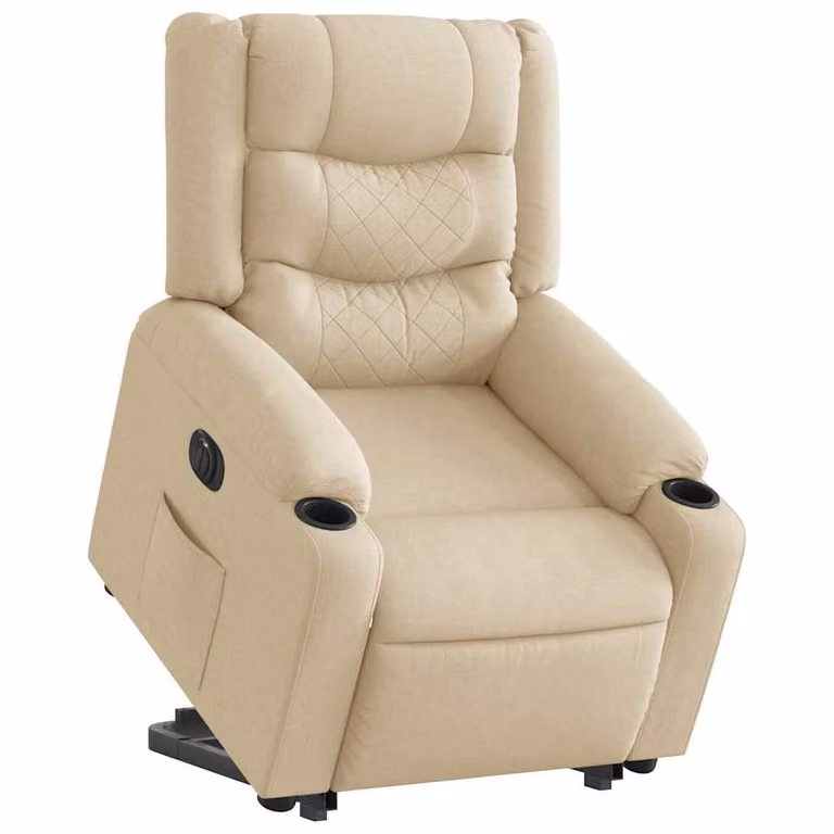 Sillón eléctrico reclinable y elevable vidaXL en tela color beige para mayores