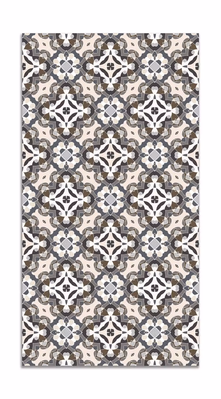 Alfombra de estilo oriental en color gris para salón o comedor, An/P: 80 x 150 cm
