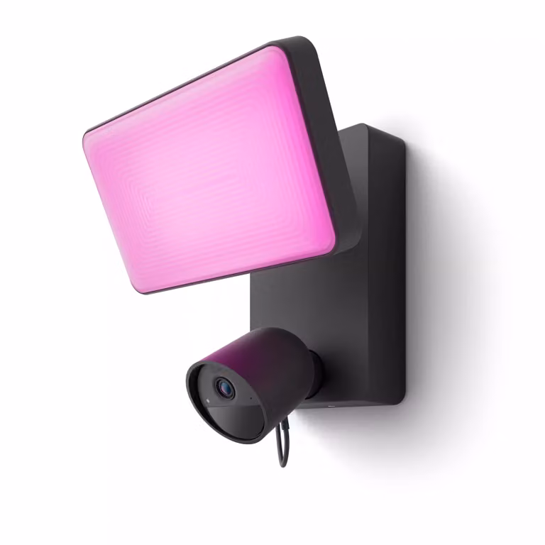 Philips Hue Secure Floodlight LED con cámara para jardín en color negro