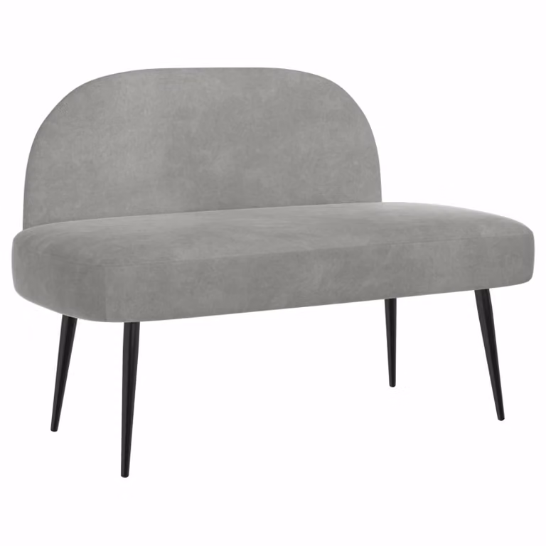 Banco tapizado con respaldo vidaXL en gris claro, An/P/Al: 110 x 60 x 76 cm